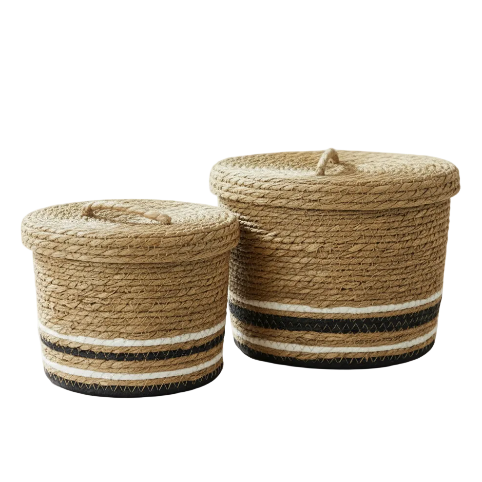 Natural Storage Basket With Lid