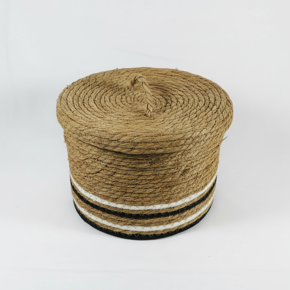 Natural Storage Basket With Lid
