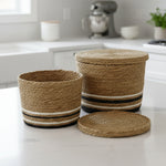 Load image into Gallery viewer, Natural Storage Basket With Lid
