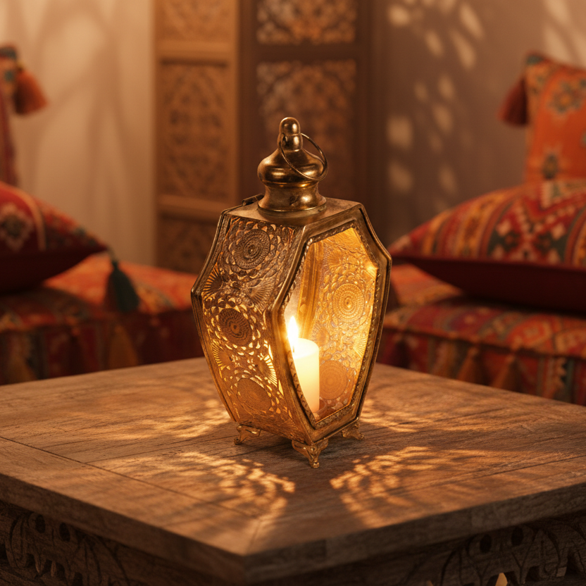 Gold Rustic Lantern