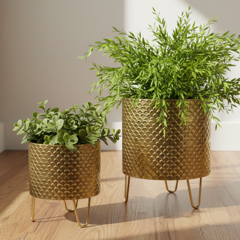 Steel Gold Vase