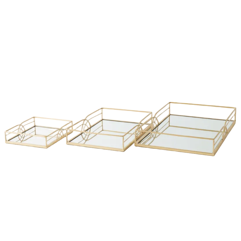 Gold Design Mirror Tray