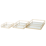 Load image into Gallery viewer, Gold Design Mirror Tray
