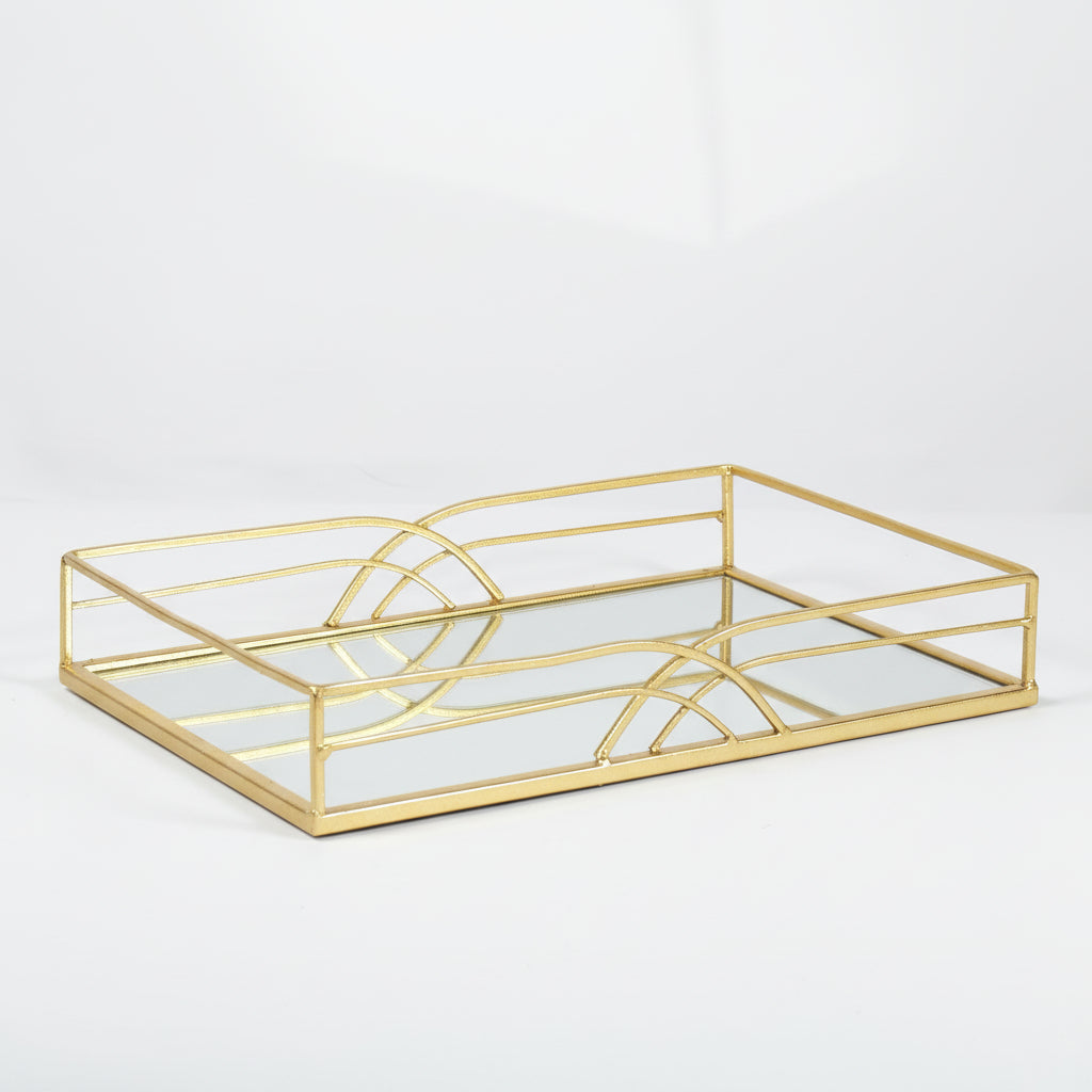 Gold Design Mirror Tray