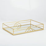Load image into Gallery viewer, Gold Design Mirror Tray
