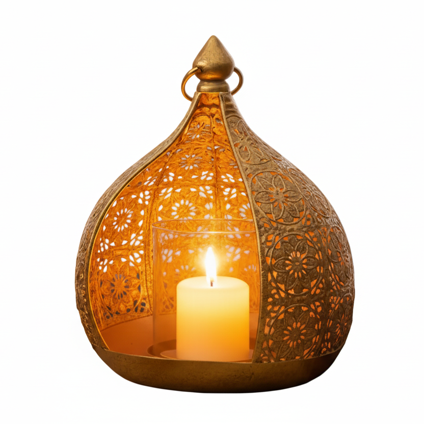 Gold Cage Candle Holder