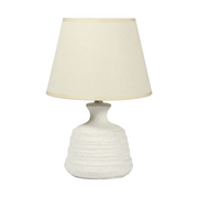 Beige Ribbed Ceramic Table Lamp