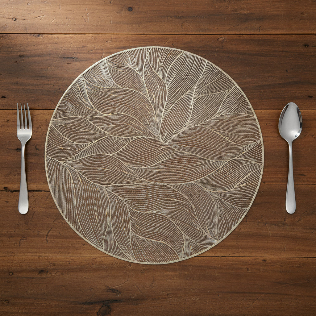 Leaves Design Round Mat