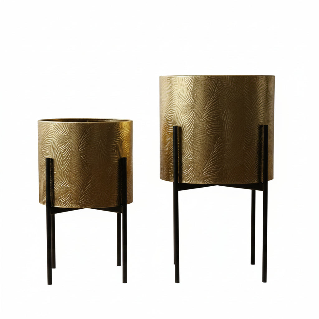 Gold Design Planter With Stand