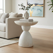 Sculptural White Magnesium Coffee Table