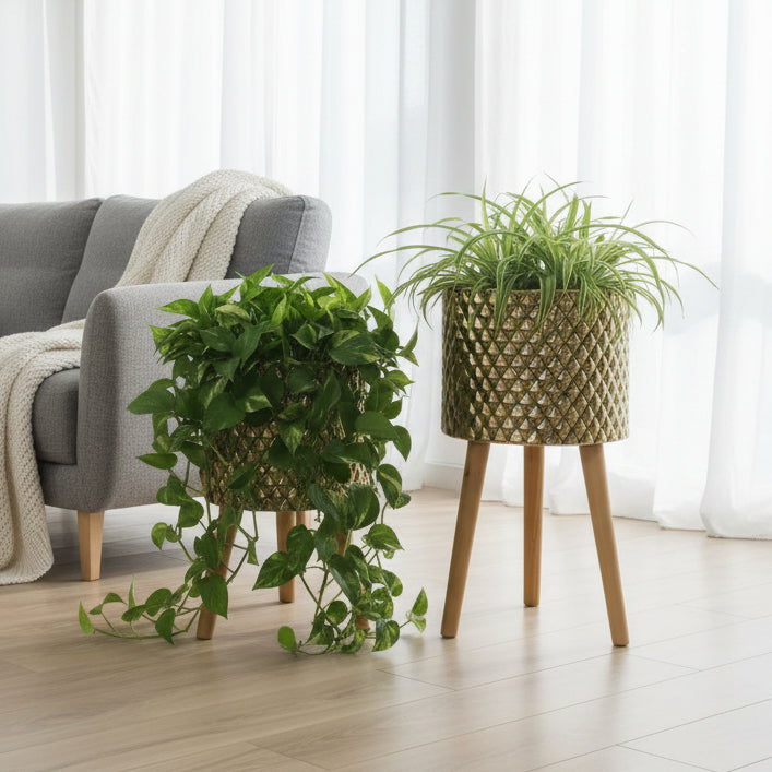 Gold Tripod Planter