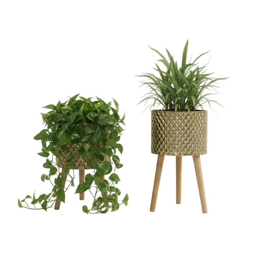 Gold Tripod Planter