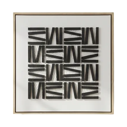 Black Geometric Pattern Framed Art