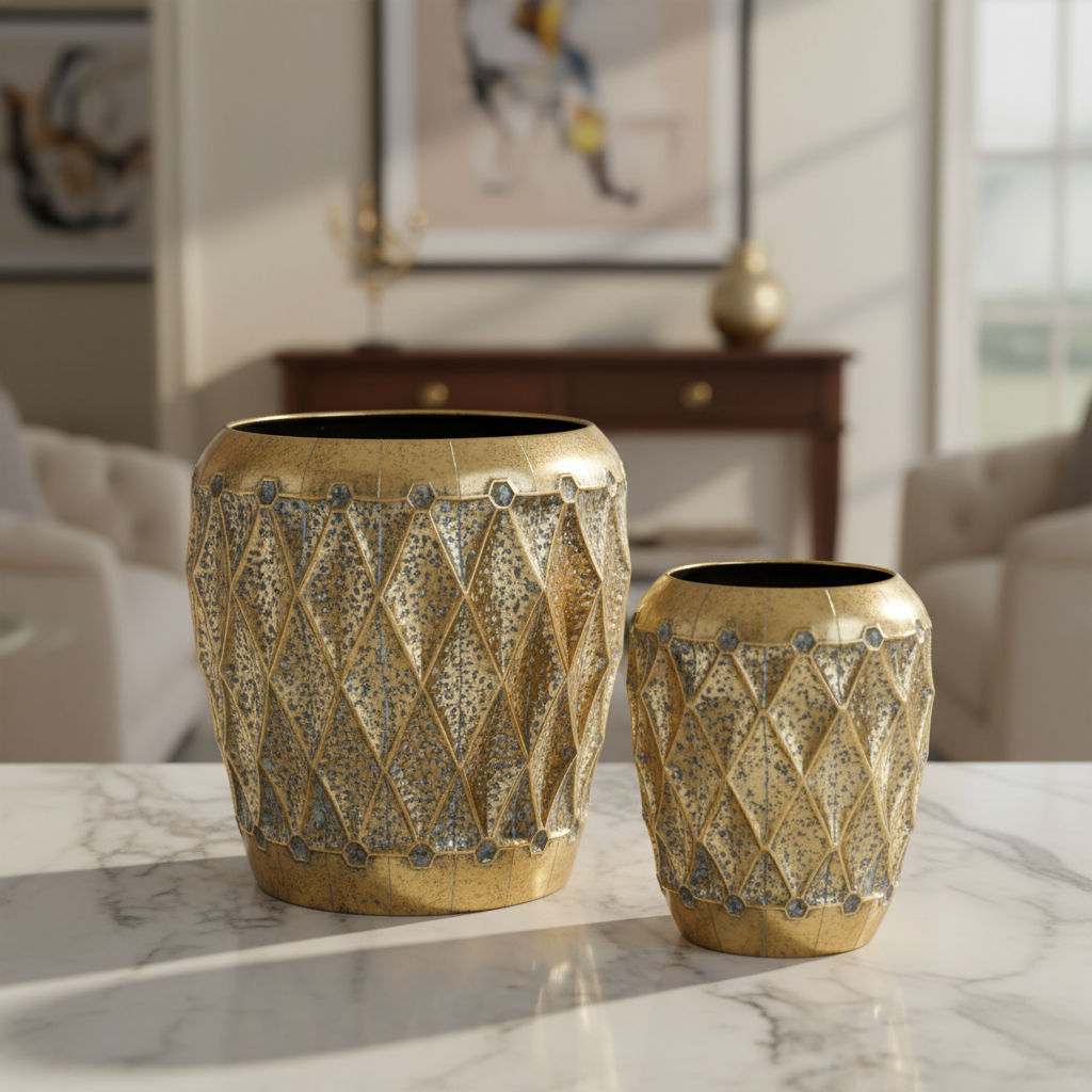 Rustic Gold Design Vase
