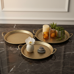 Load image into Gallery viewer, Rustic Design Round Tray With Handles
