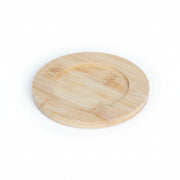 Red Cup & Bamboo Saucer 6Pc Set