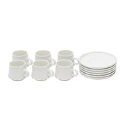 White Cup & Saucer 6Pc Set