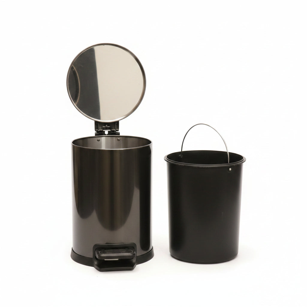 Black Titanium Pedal Bin 5L
