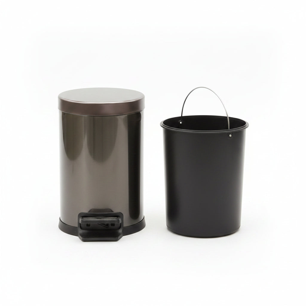 Black Titanium Pedal Bin 5L
