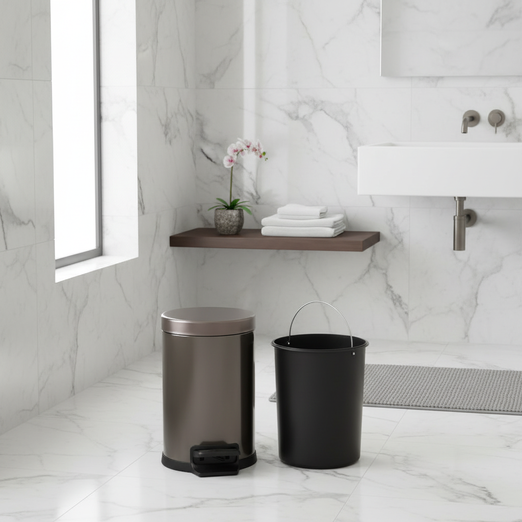 Black Titanium Pedal Bin 5L
