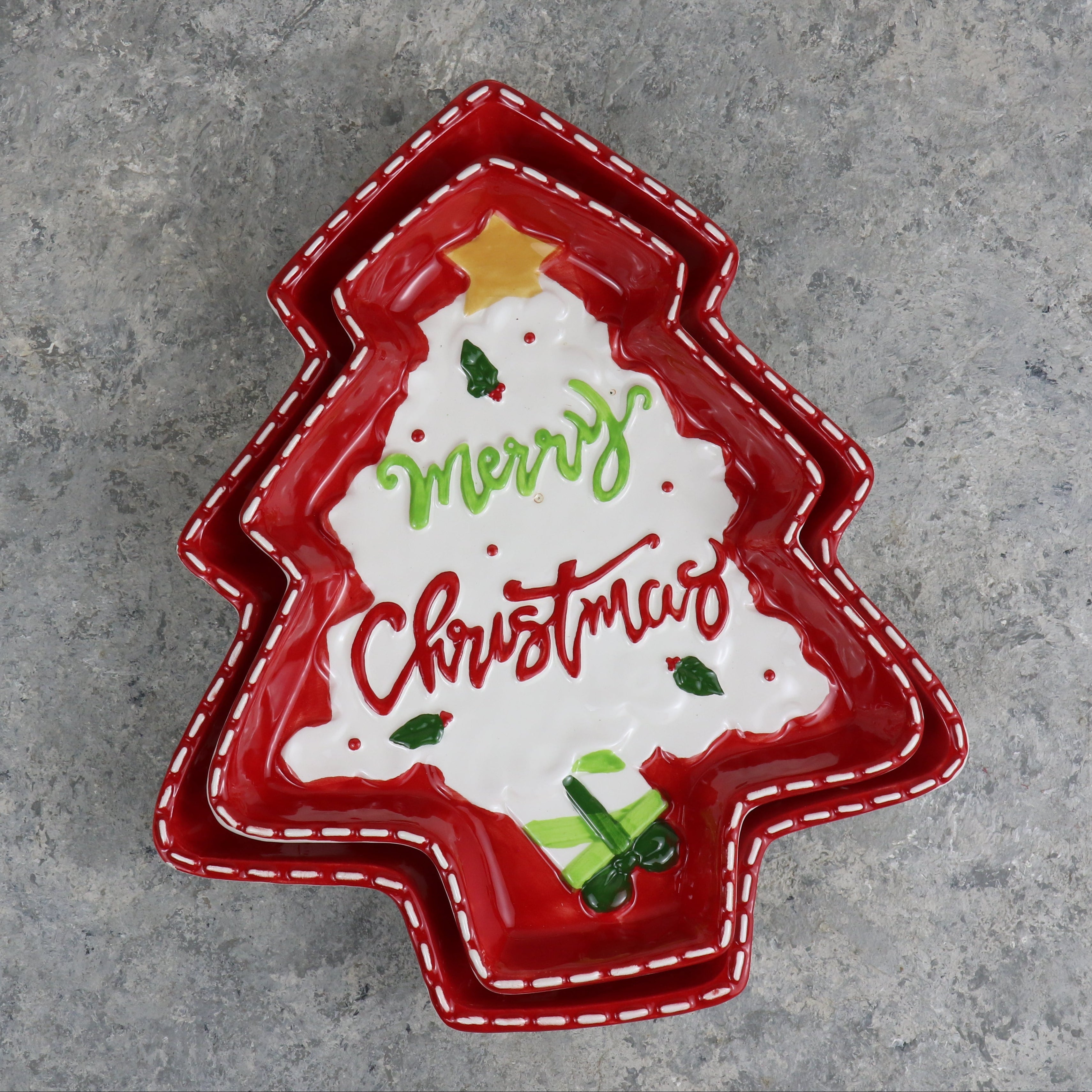 Merry Christmas Tree Platter