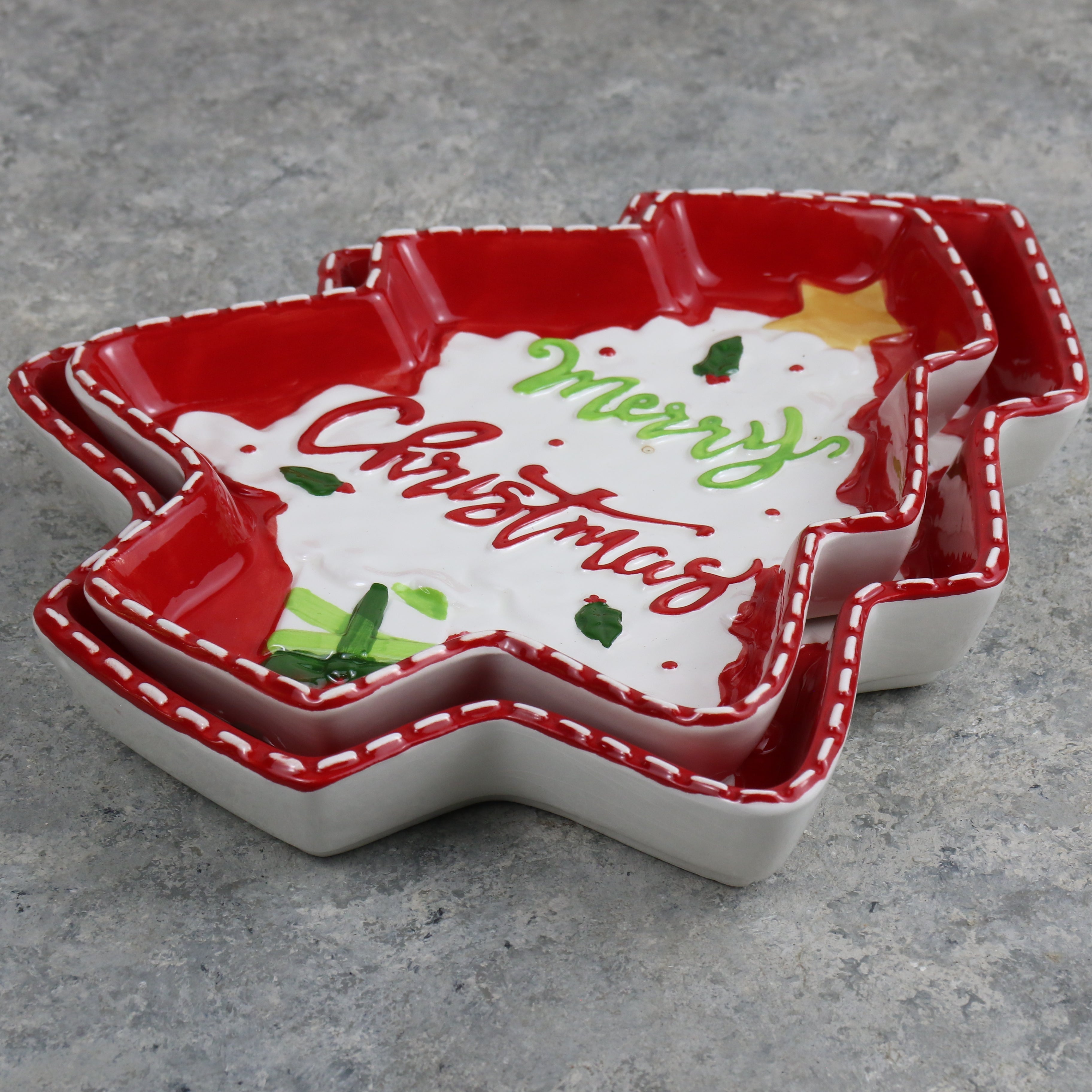 Merry Christmas Tree Platter