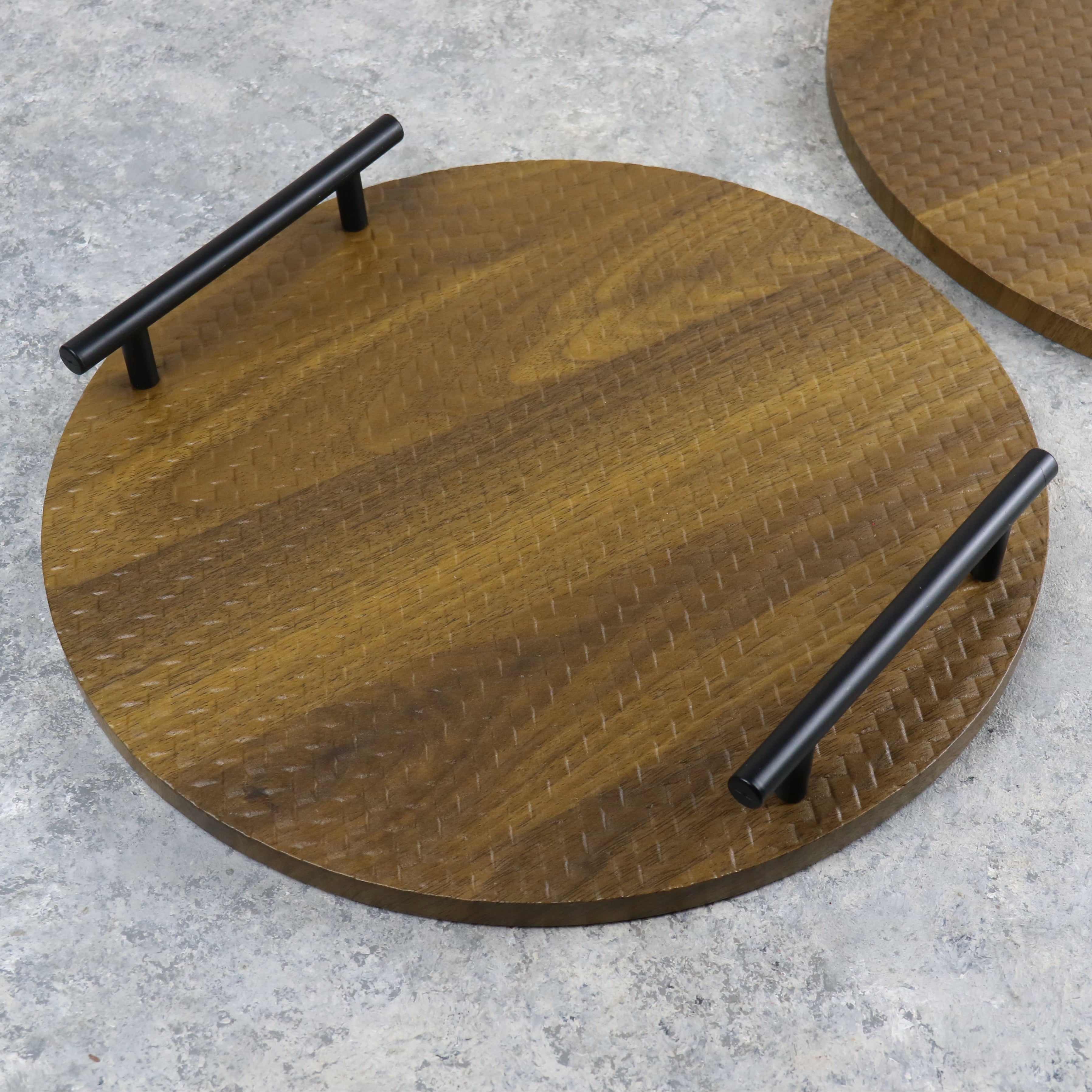 Round Server With Handles