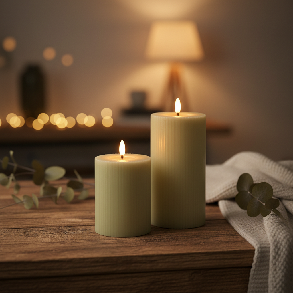 Striped Wax Candle
