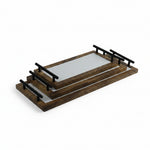 Load image into Gallery viewer, White &amp; Brown Rectangle Tray
