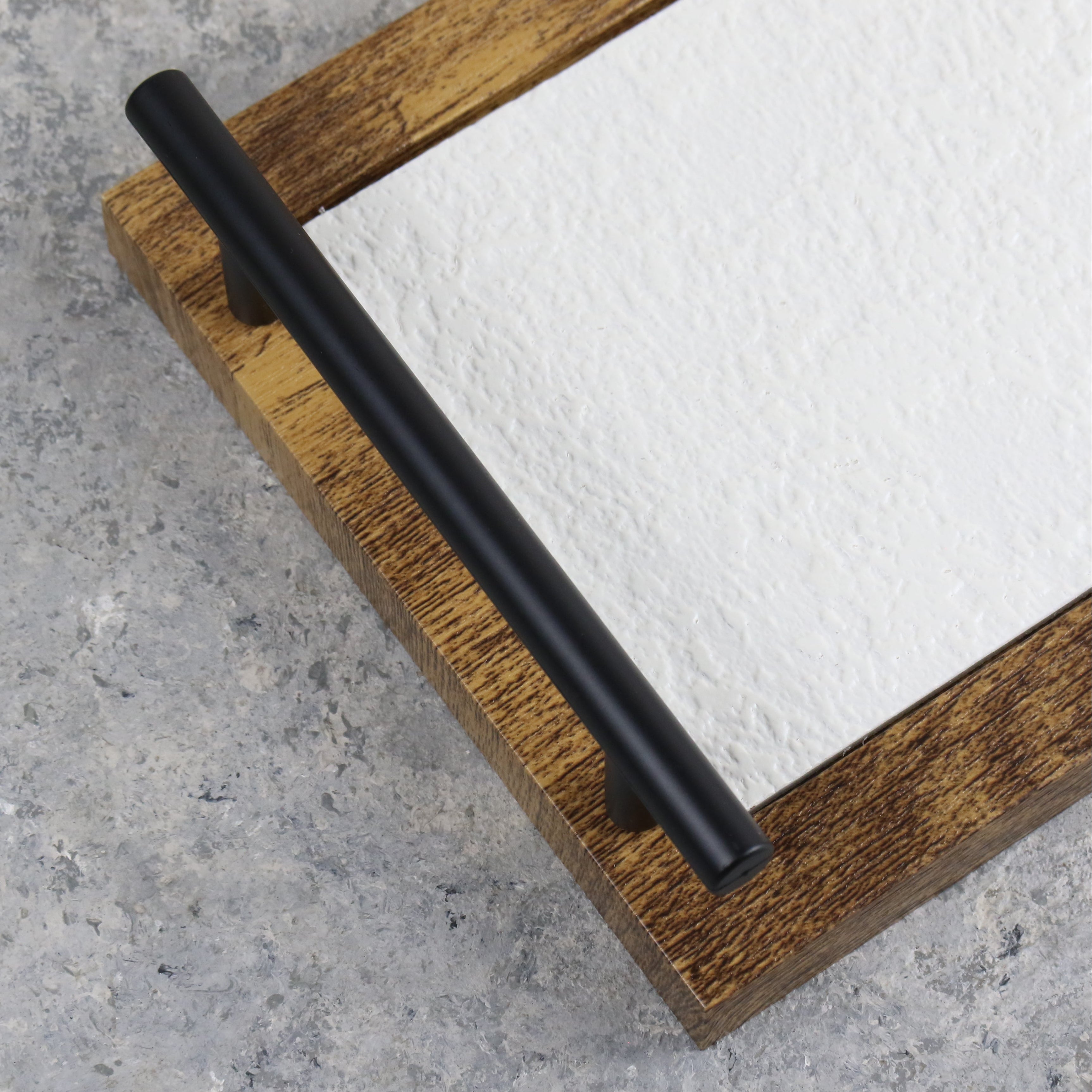 White & Brown Rectangle Tray