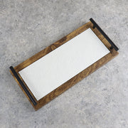 White & Brown Rectangle Tray