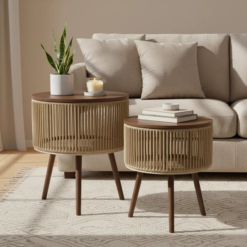 Rope Accent Table With Storage