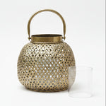 Load image into Gallery viewer, Antique Gold Metal Lantern
