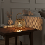 Load image into Gallery viewer, Antique Gold Lattice Lantern
