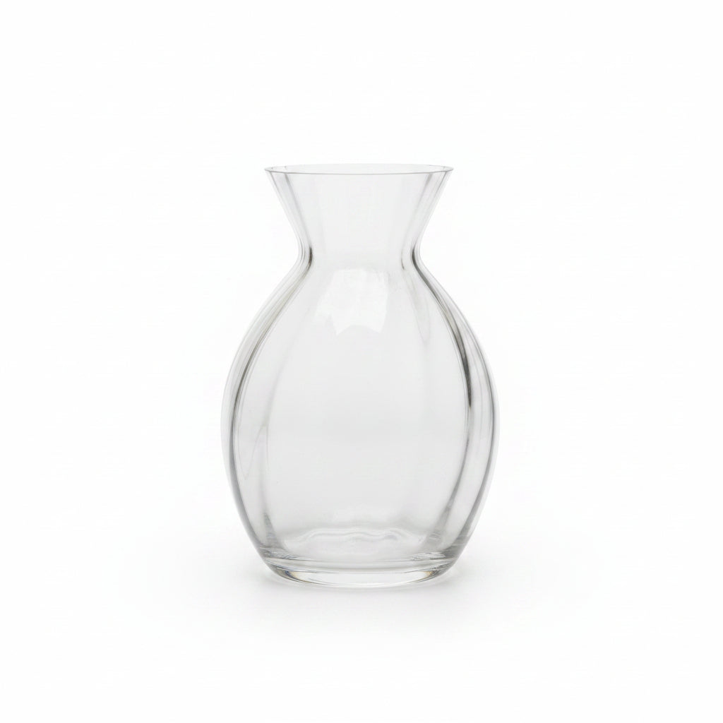Clear Ribbed Glass Vase