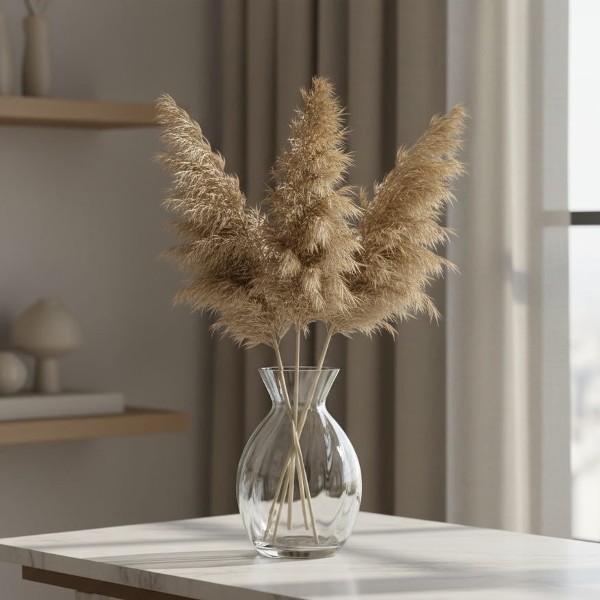 Clear Ribbed Glass Vase