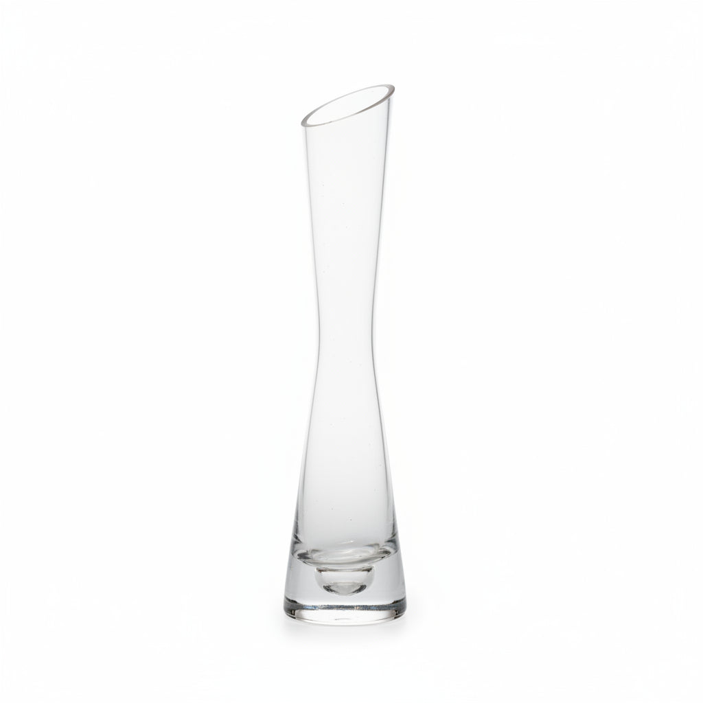 Clear Slanted Bud Vase