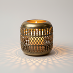 Load image into Gallery viewer, Antique Gold Woven Tealight Holder
