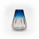 Load image into Gallery viewer, Blue Ombre Textured Glass Vase
