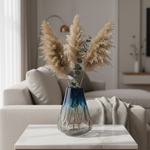 Load image into Gallery viewer, Blue Ombre Textured Glass Vase

