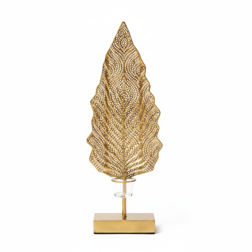 Antique Gold Leaf Candle Holder