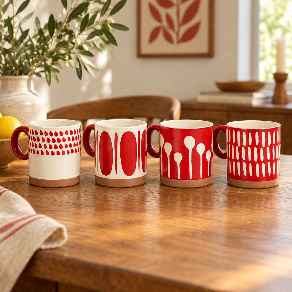 Crimson Rhythm Mug Collection