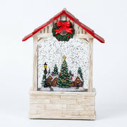 Christmas Cabin Snow Lantern