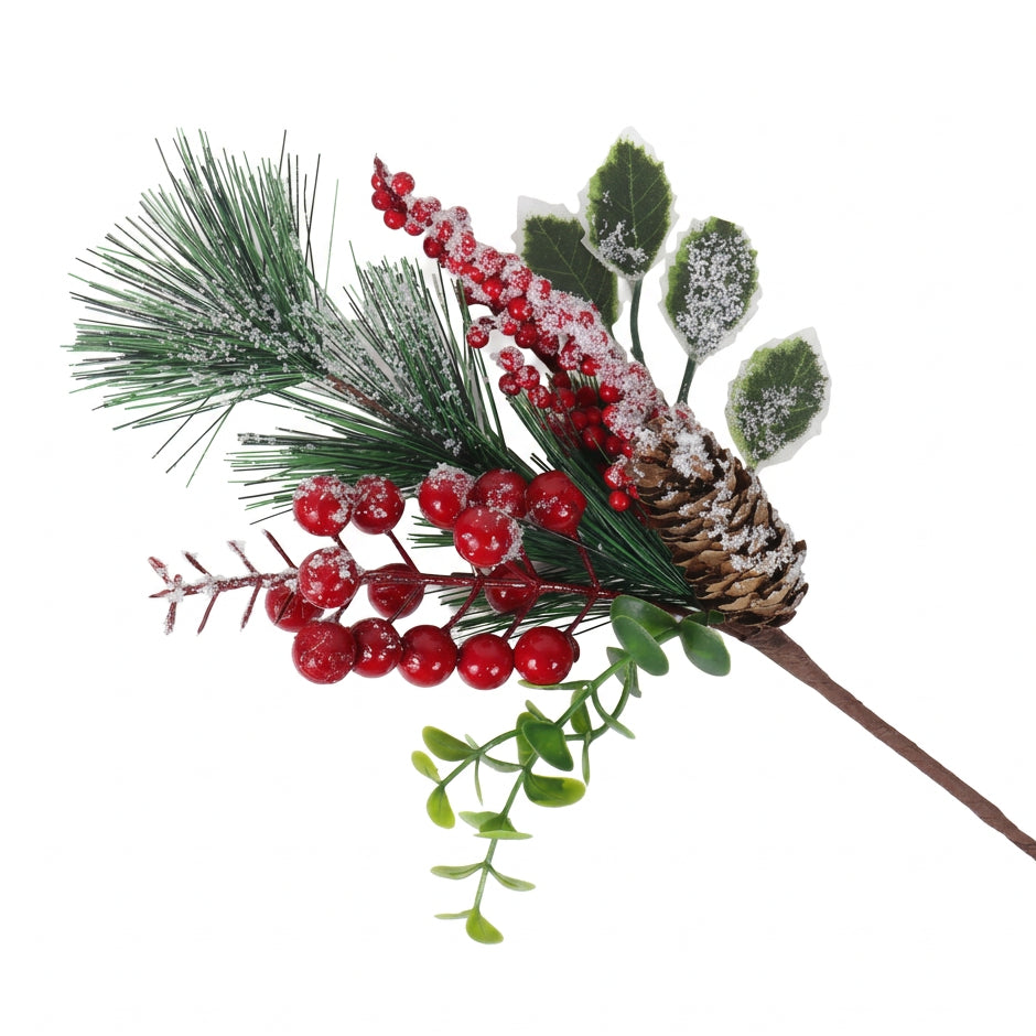 Snowy Cranberry Pine Pick