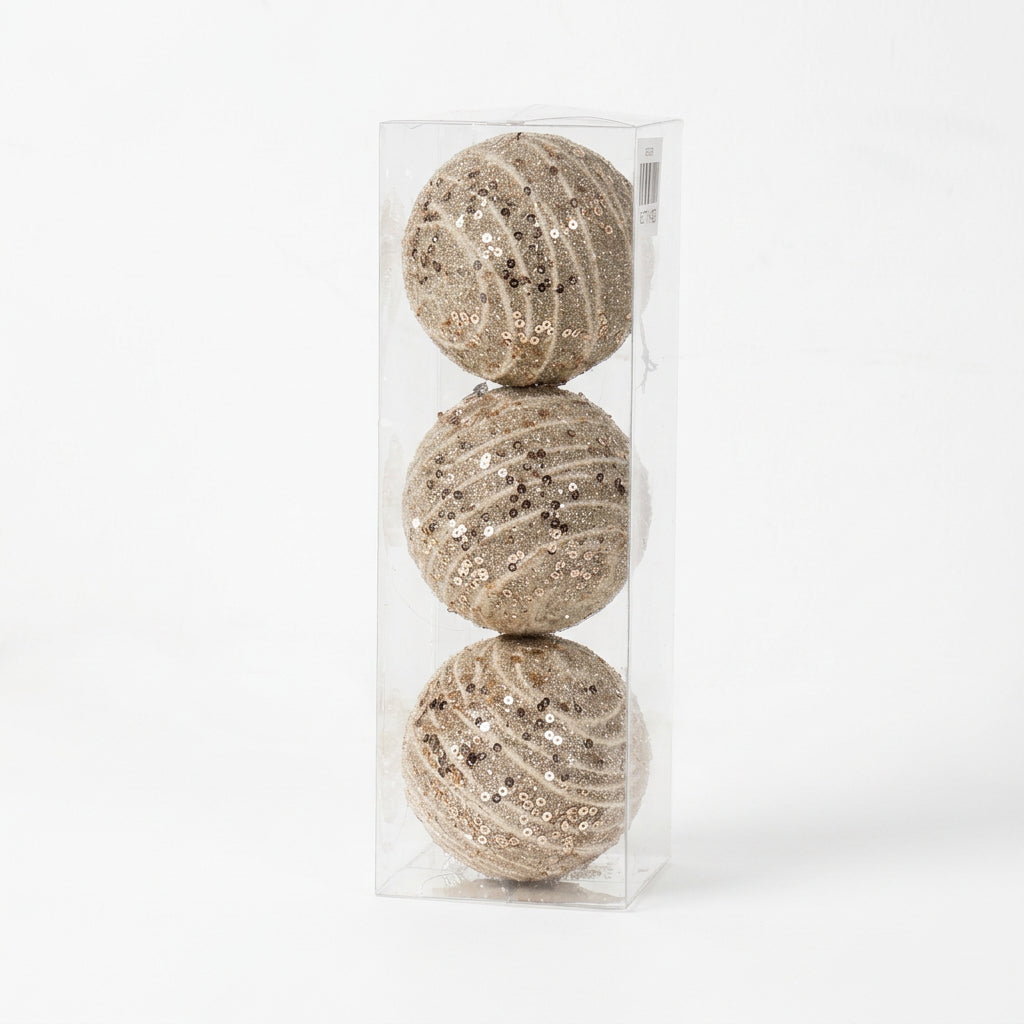 Champagne Spiral Sequin Baubles