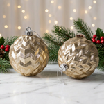 Load image into Gallery viewer, Golden Chevron Baubles
