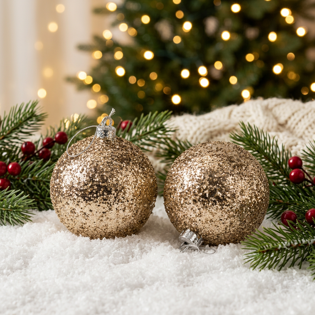 Golden Glitter Globe Set