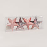 Load image into Gallery viewer, Star 9cm 4pc pack - pink , brown , blue &amp; silver BA017
