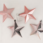 Load image into Gallery viewer, Star 9cm 4pc pack - pink , brown , blue &amp; silver BA017
