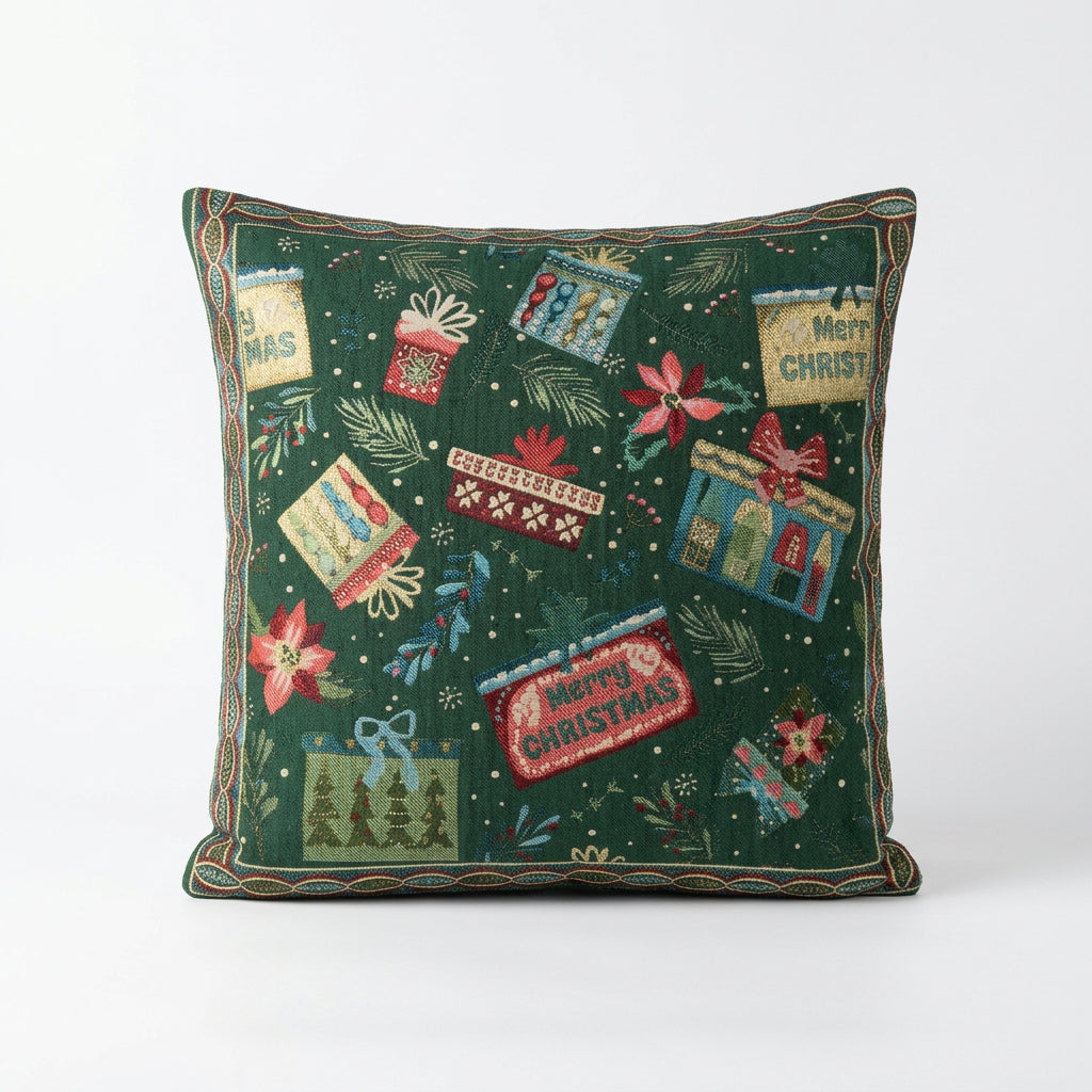 Festive Patchwork Cushion Cover